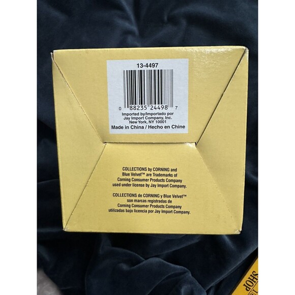 VTG‎ Corning Candlestick Pair In Blue Velvet pattern, Roses Country Farmhouse - Picture 9 of 9